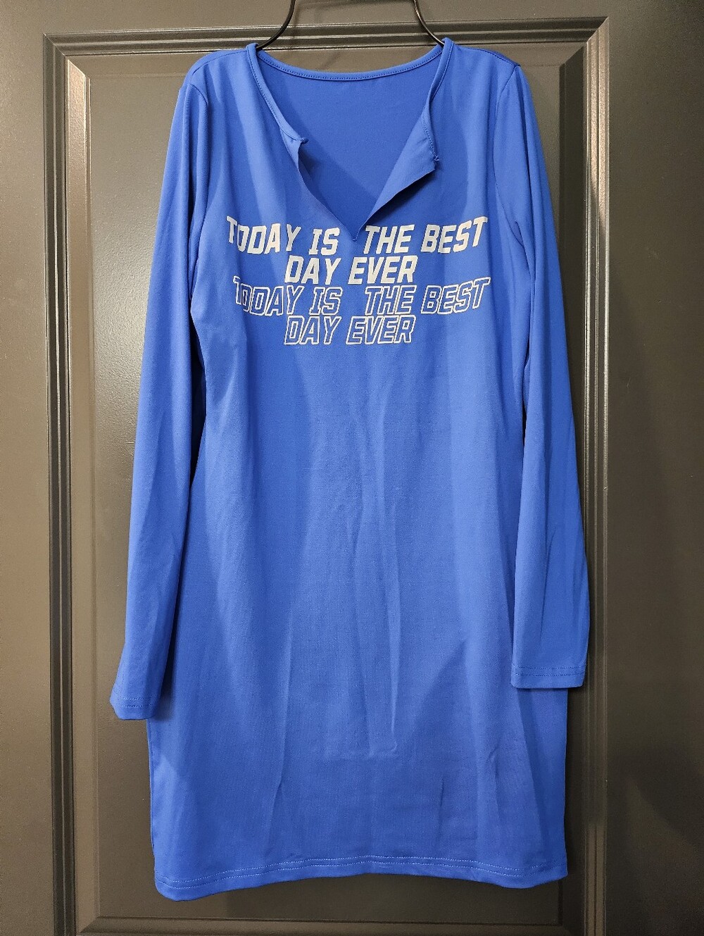 Blue Long Sleeve Dress